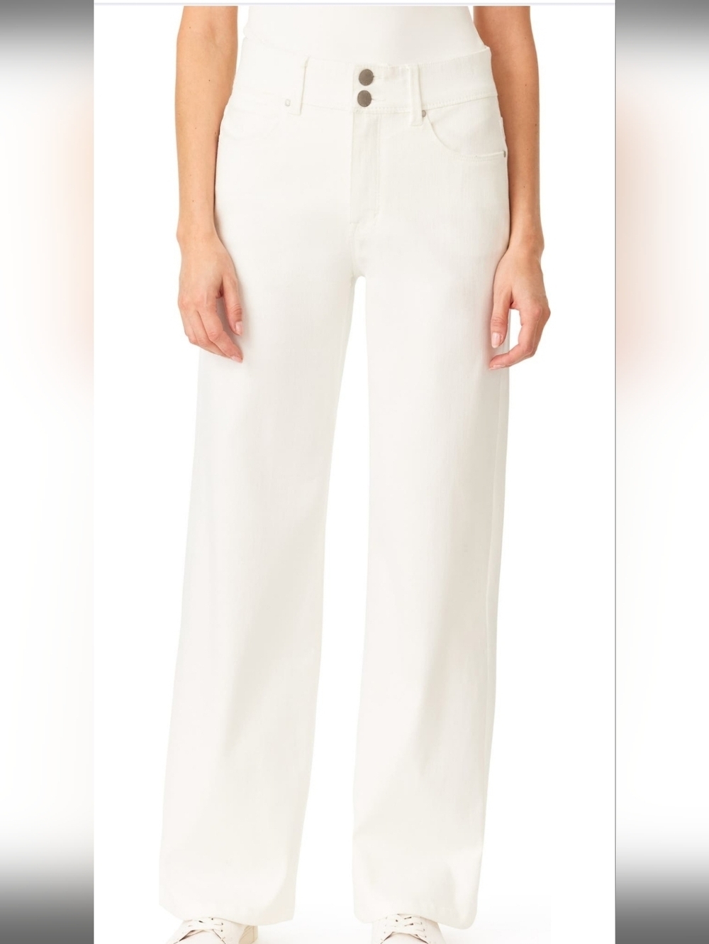 CURVE APPEAL NEW WITH TAGS High-Rise Wide-Leg WHITE JEANS